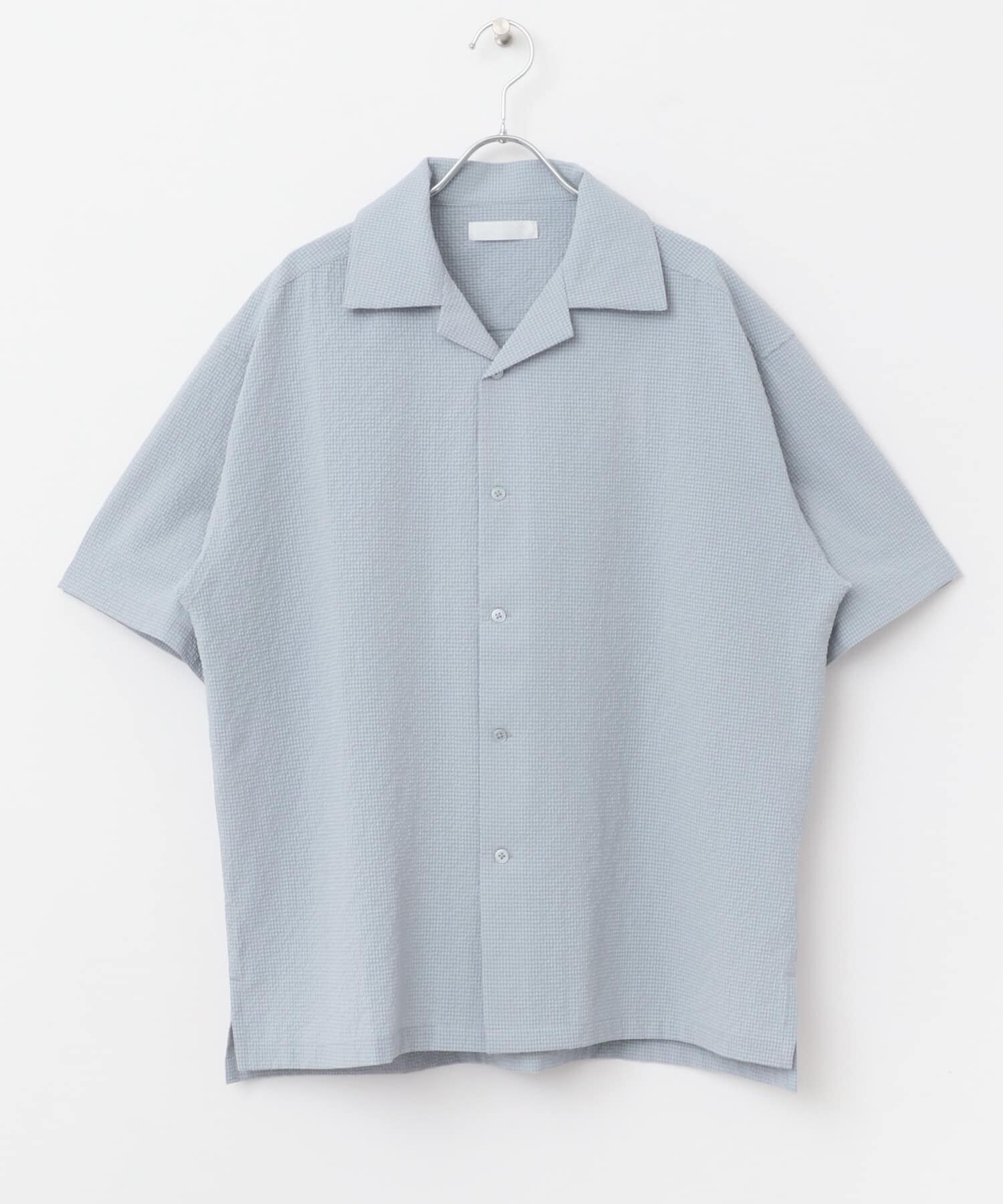 SENSE OF PLACE by URBAN RESEARCH「シアサッカーオープンカラーショートスリーブシャツ」|シャツ・ブラウス|