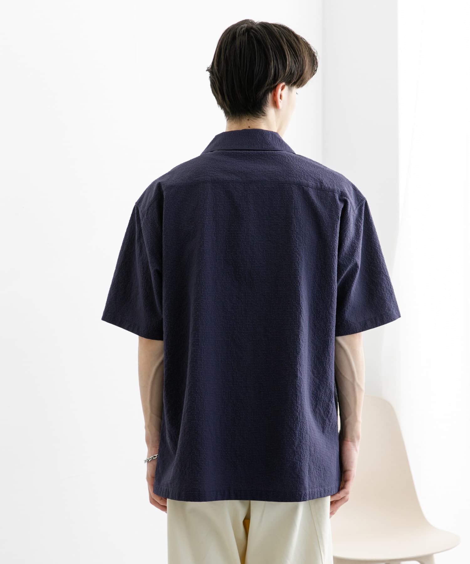 SENSE OF PLACE by URBAN RESEARCH「シアサッカーオープンカラーショートスリーブシャツ」|シャツ・ブラウス|