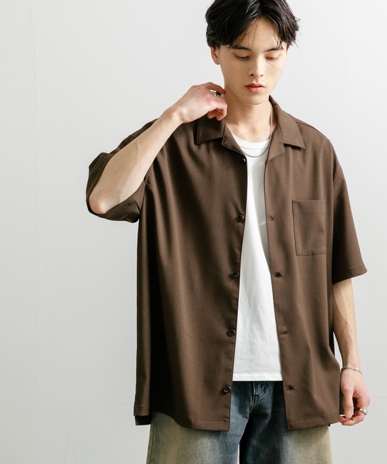 SENSE OF PLACE by URBAN RESEARCH「『ユニセックス』オープンカラールーズショートスリーブシャツ」|シャツ・ブラウス|