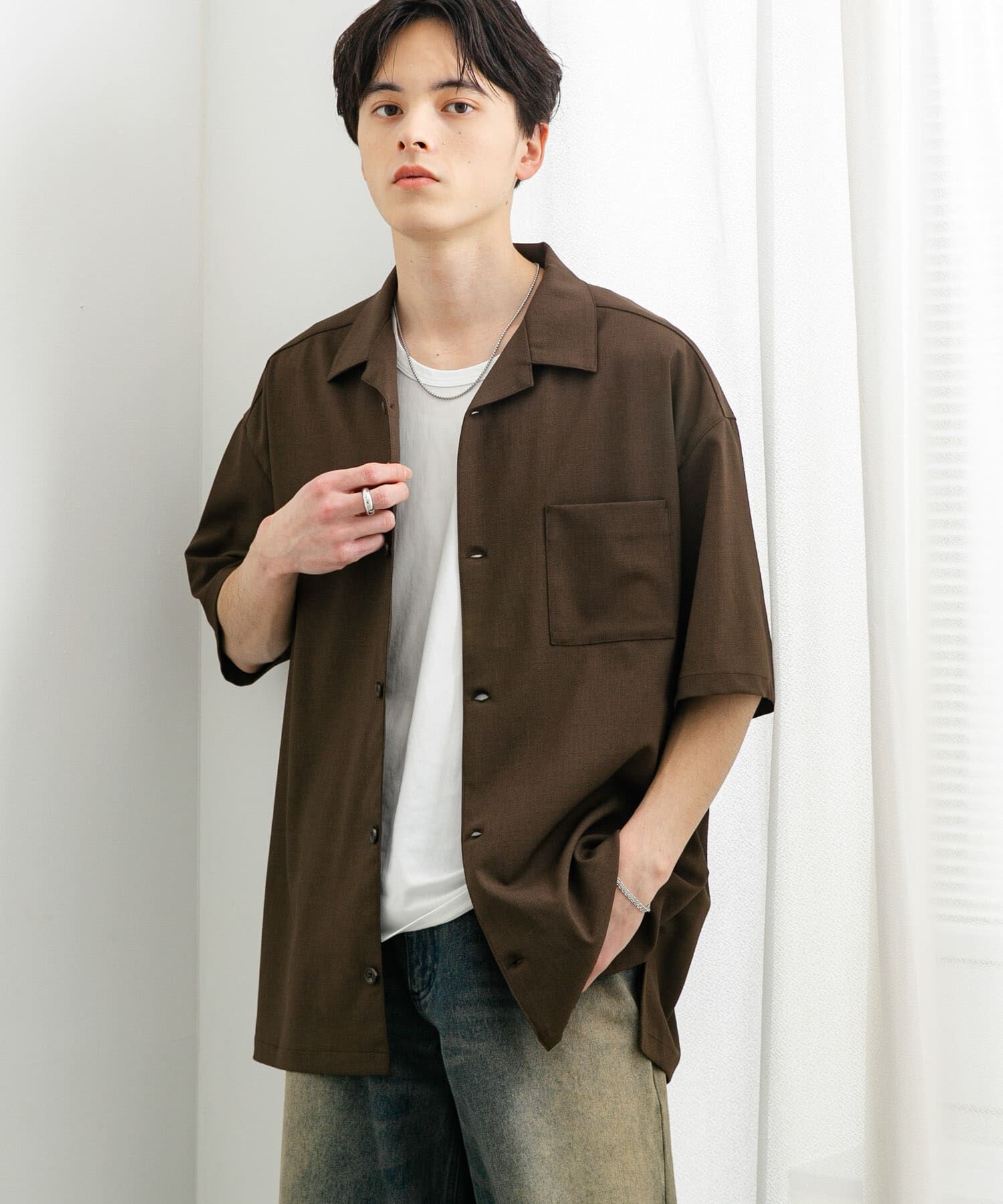 SENSE OF PLACE by URBAN RESEARCH「『ユニセックス』オープンカラールーズショートスリーブシャツ」|シャツ・ブラウス|