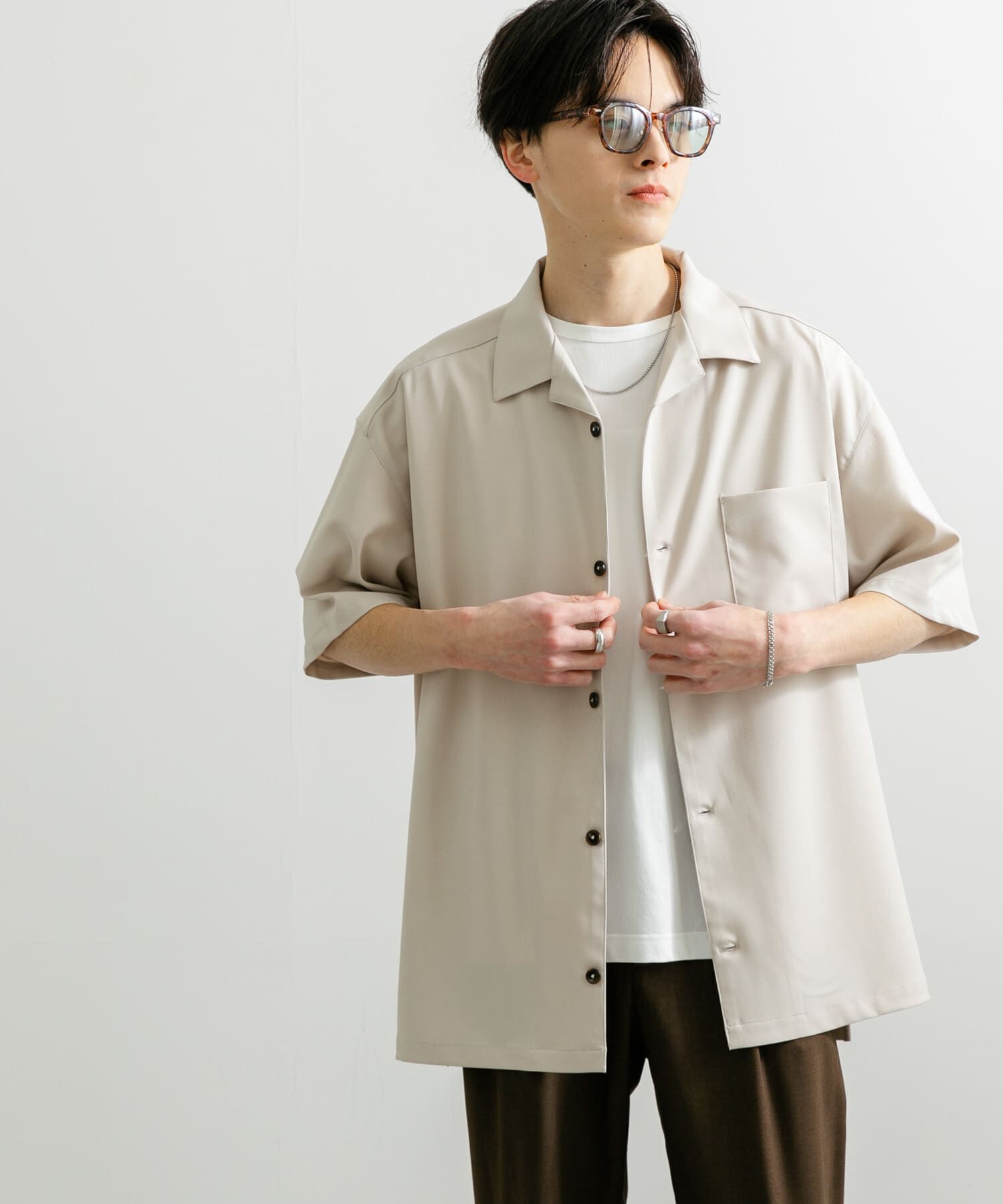 SENSE OF PLACE by URBAN RESEARCH「『ユニセックス』オープンカラールーズショートスリーブシャツ」|シャツ・ブラウス|