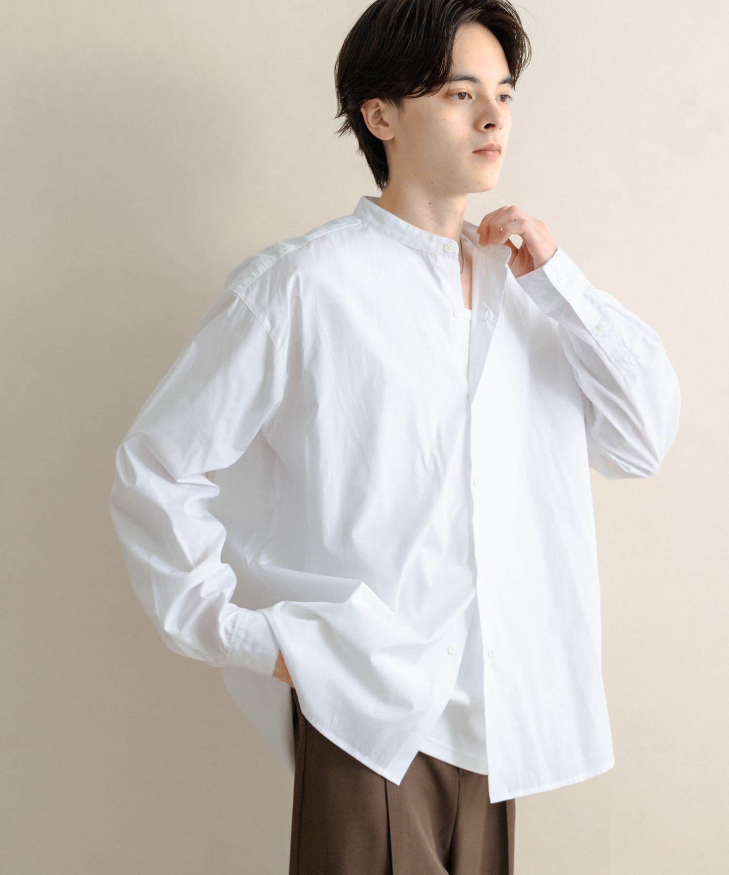 SENSE OF PLACE by URBAN RESEARCH「『WEB限定』コンフォートバンドカラーシャツ」|シャツ・ブラウス|