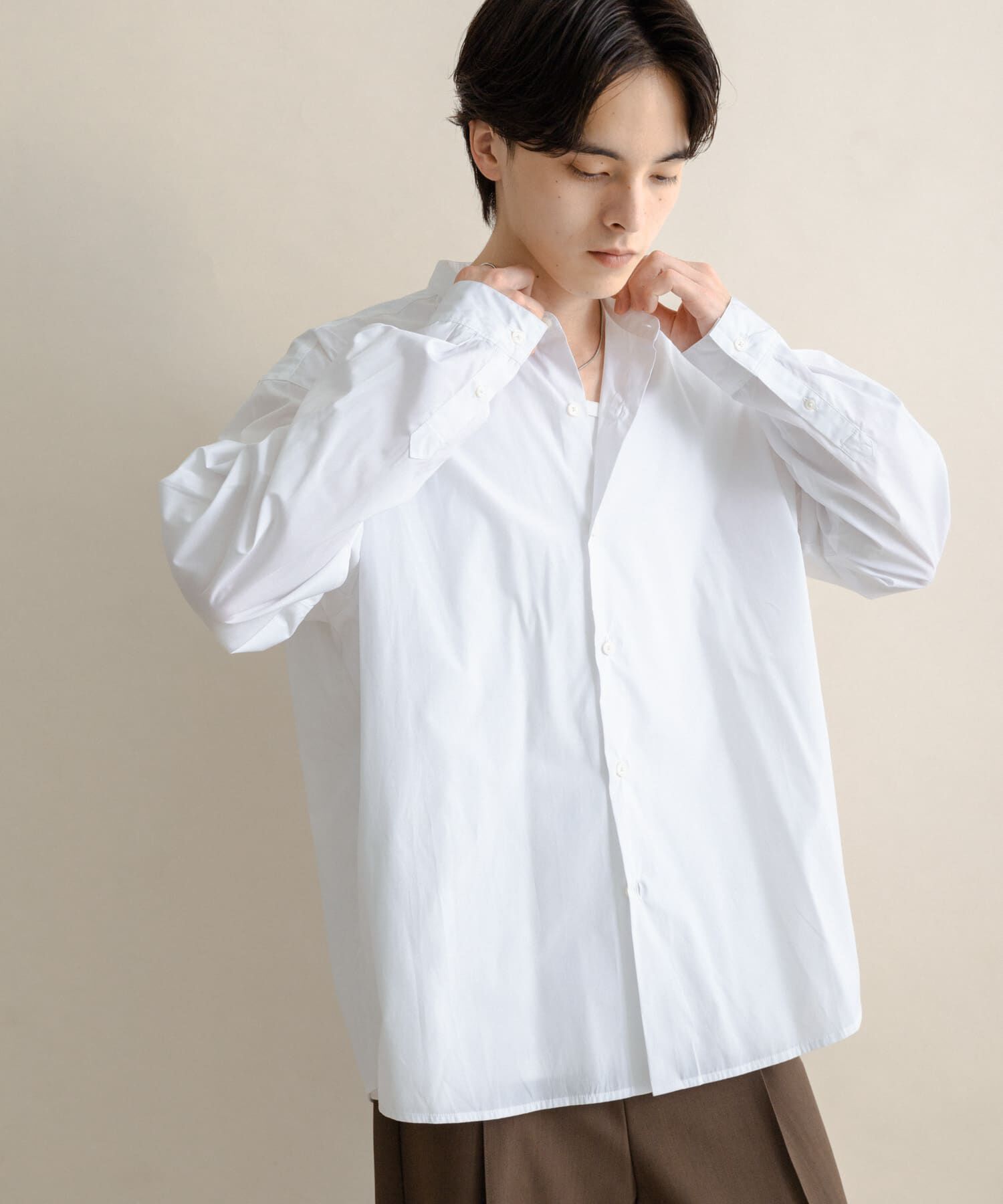 SENSE OF PLACE by URBAN RESEARCH「『WEB限定』コンフォートバンドカラーシャツ」|シャツ・ブラウス|