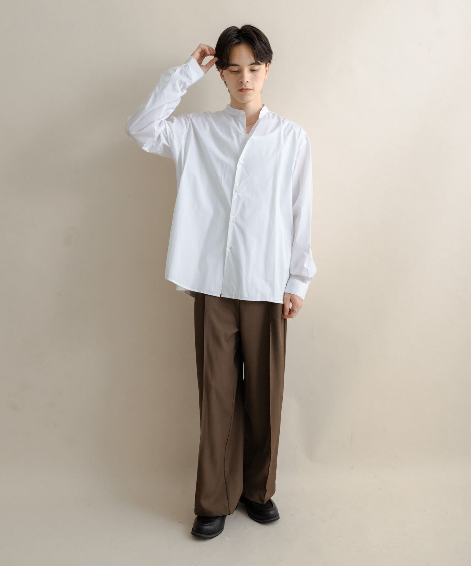 SENSE OF PLACE by URBAN RESEARCH「『WEB限定』コンフォートバンドカラーシャツ」|シャツ・ブラウス|