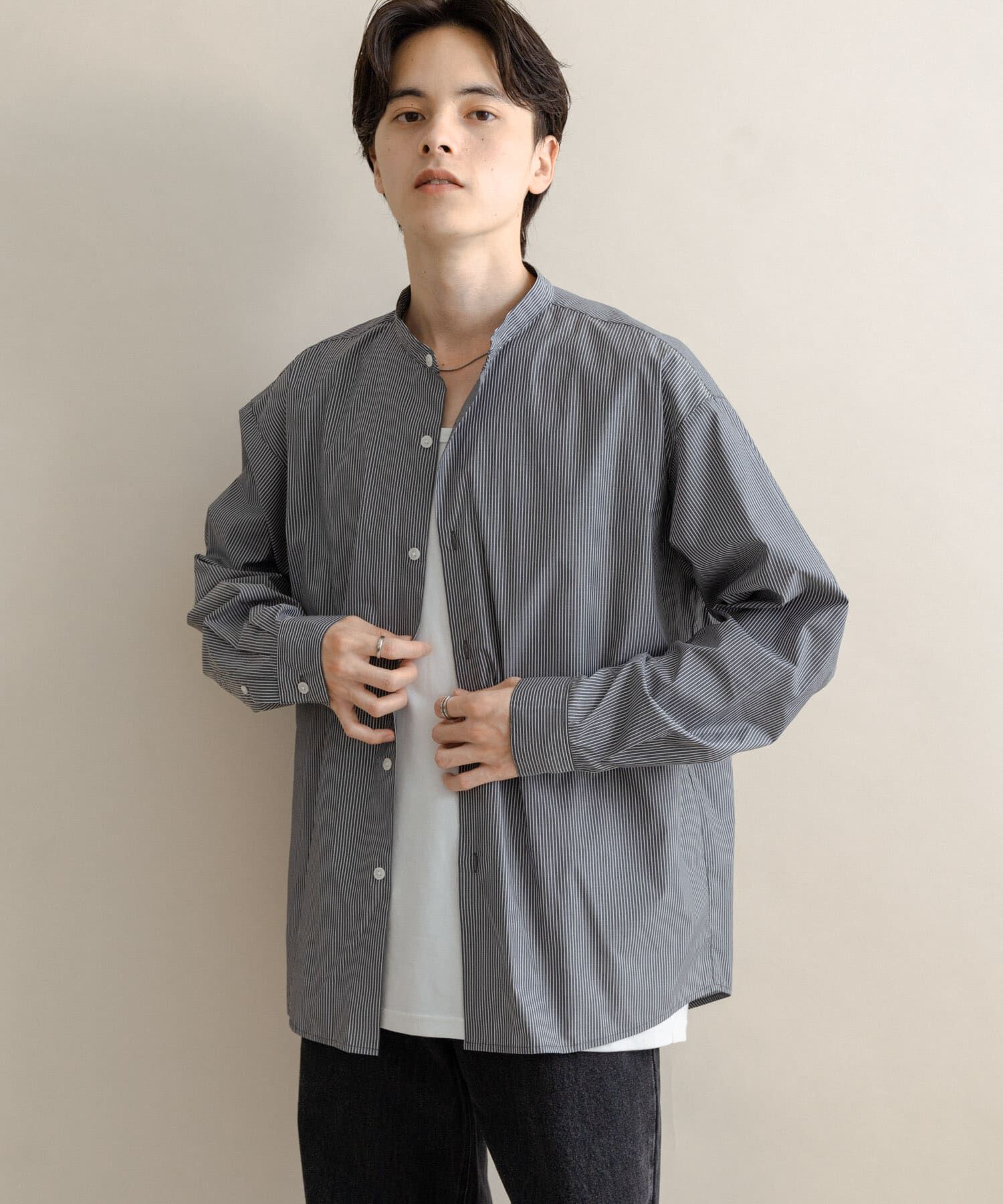 SENSE OF PLACE by URBAN RESEARCH「『WEB限定』コンフォートバンドカラーシャツ」|シャツ・ブラウス|