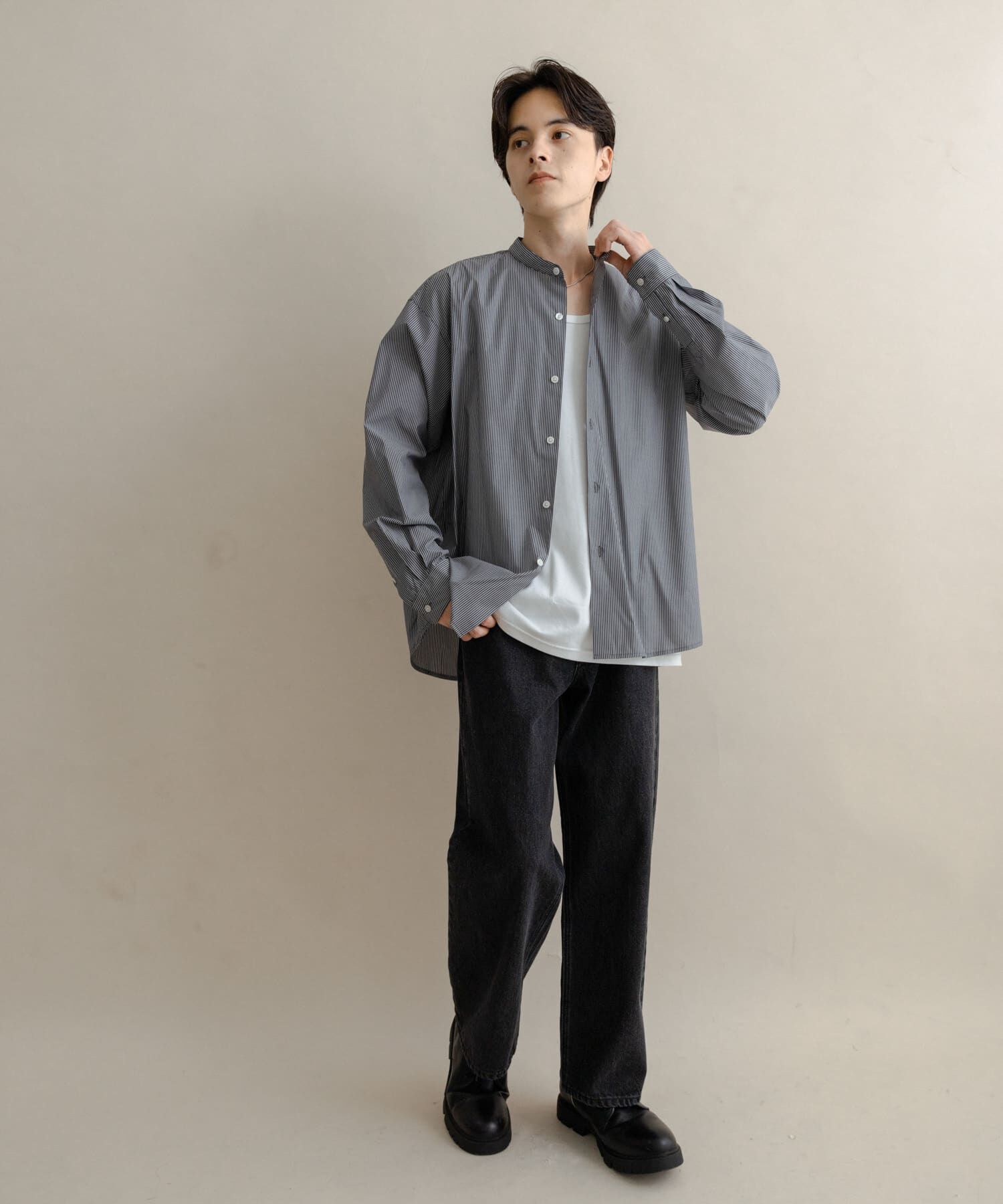 SENSE OF PLACE by URBAN RESEARCH「『WEB限定』コンフォートバンドカラーシャツ」|シャツ・ブラウス|