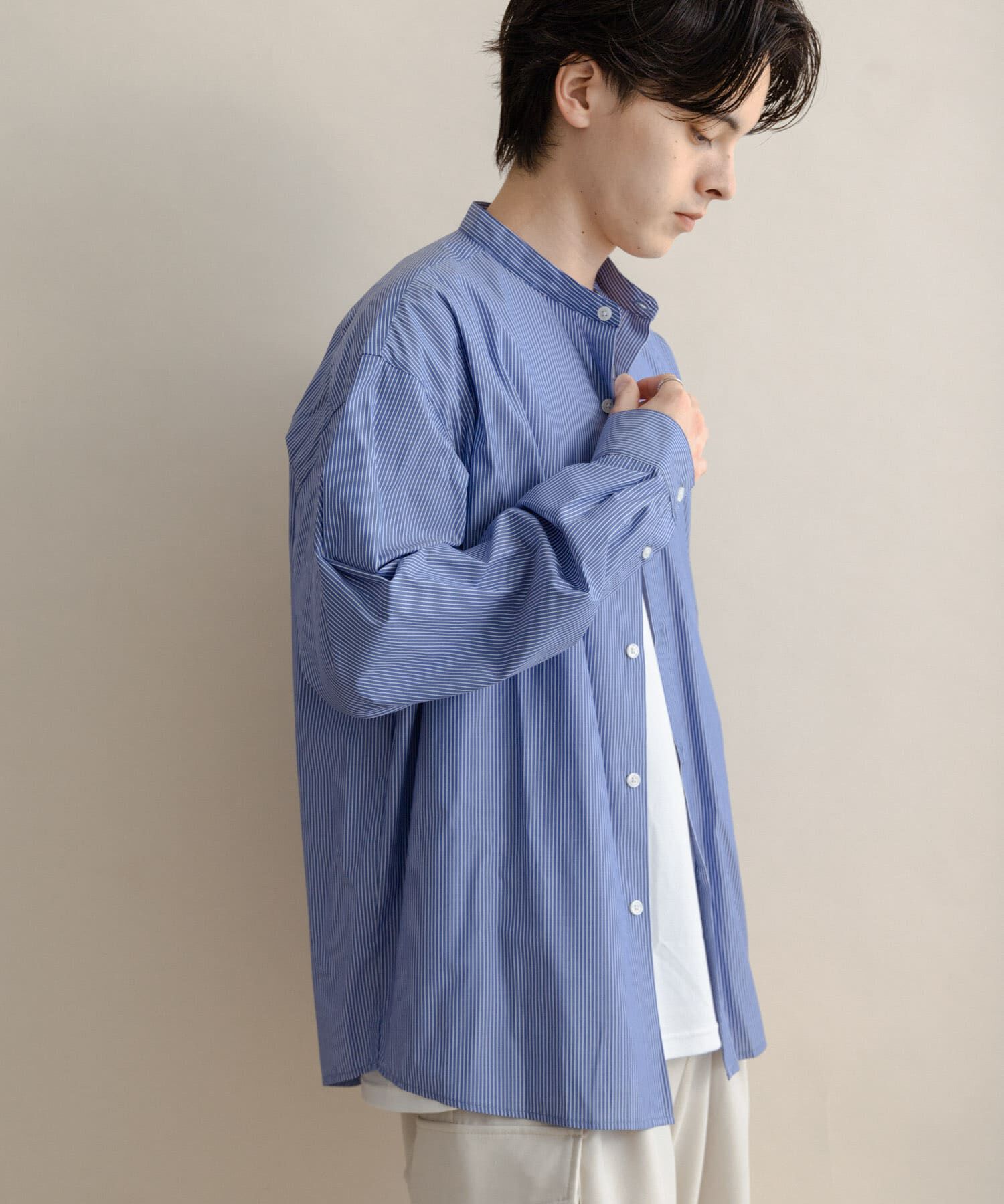 SENSE OF PLACE by URBAN RESEARCH「『WEB限定』コンフォートバンドカラーシャツ」|シャツ・ブラウス|