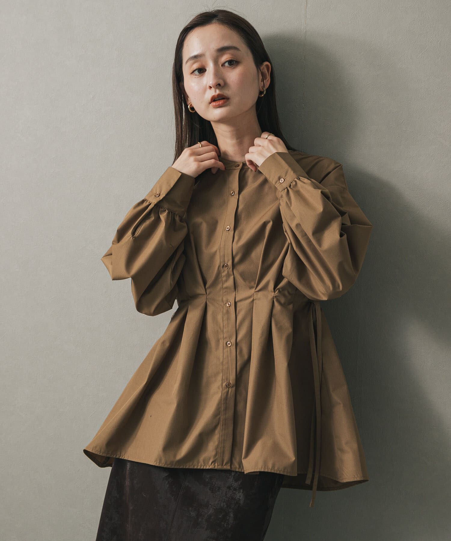 SENSE OF PLACE by URBAN RESEARCH「ウエストタックボリュームスリーブブラウス」|シャツ・ブラウス|