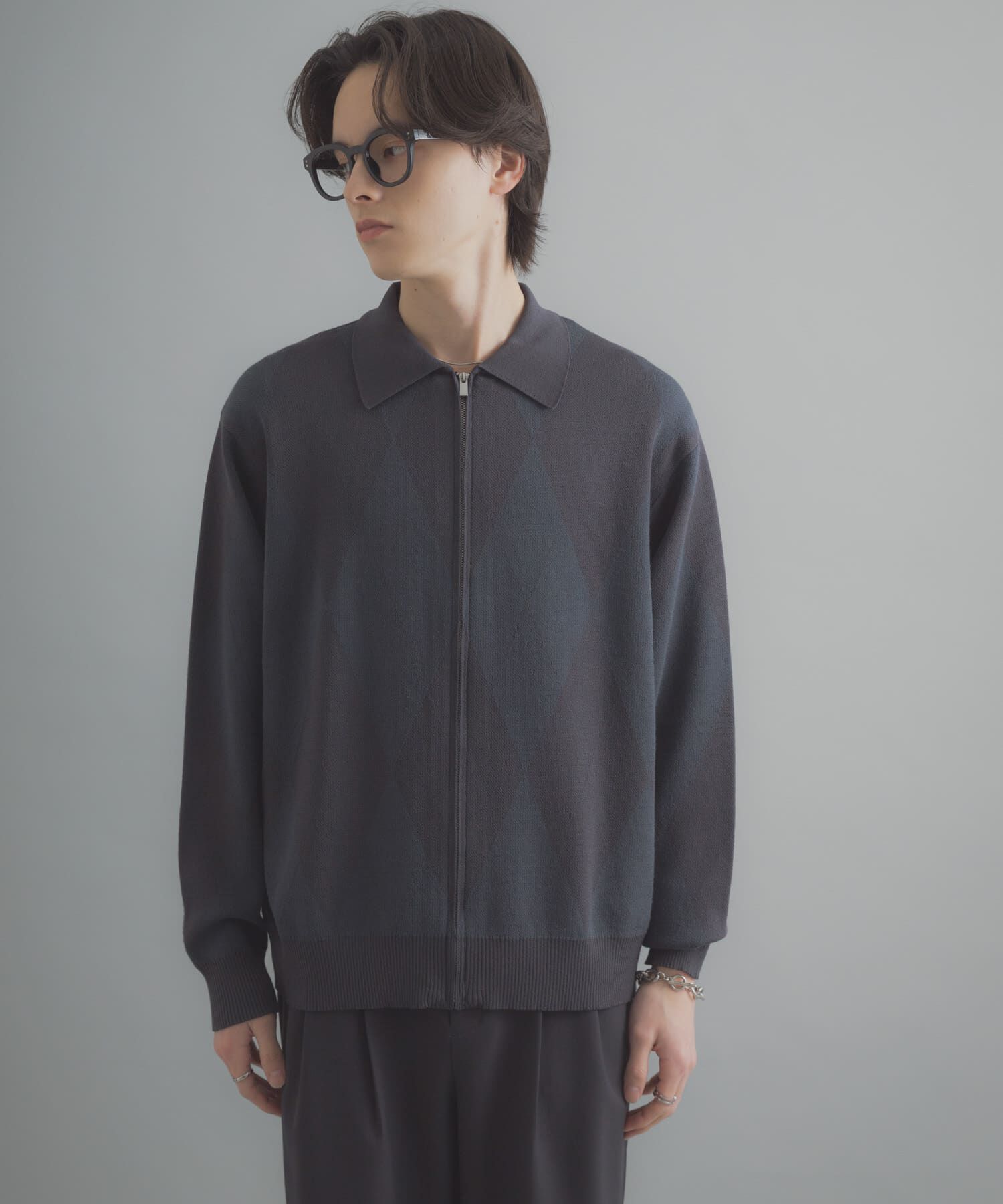 SENSE OF PLACE by URBAN RESEARCH「『洗濯可』アーガイルジップニットカーディガン」|カーディガン|