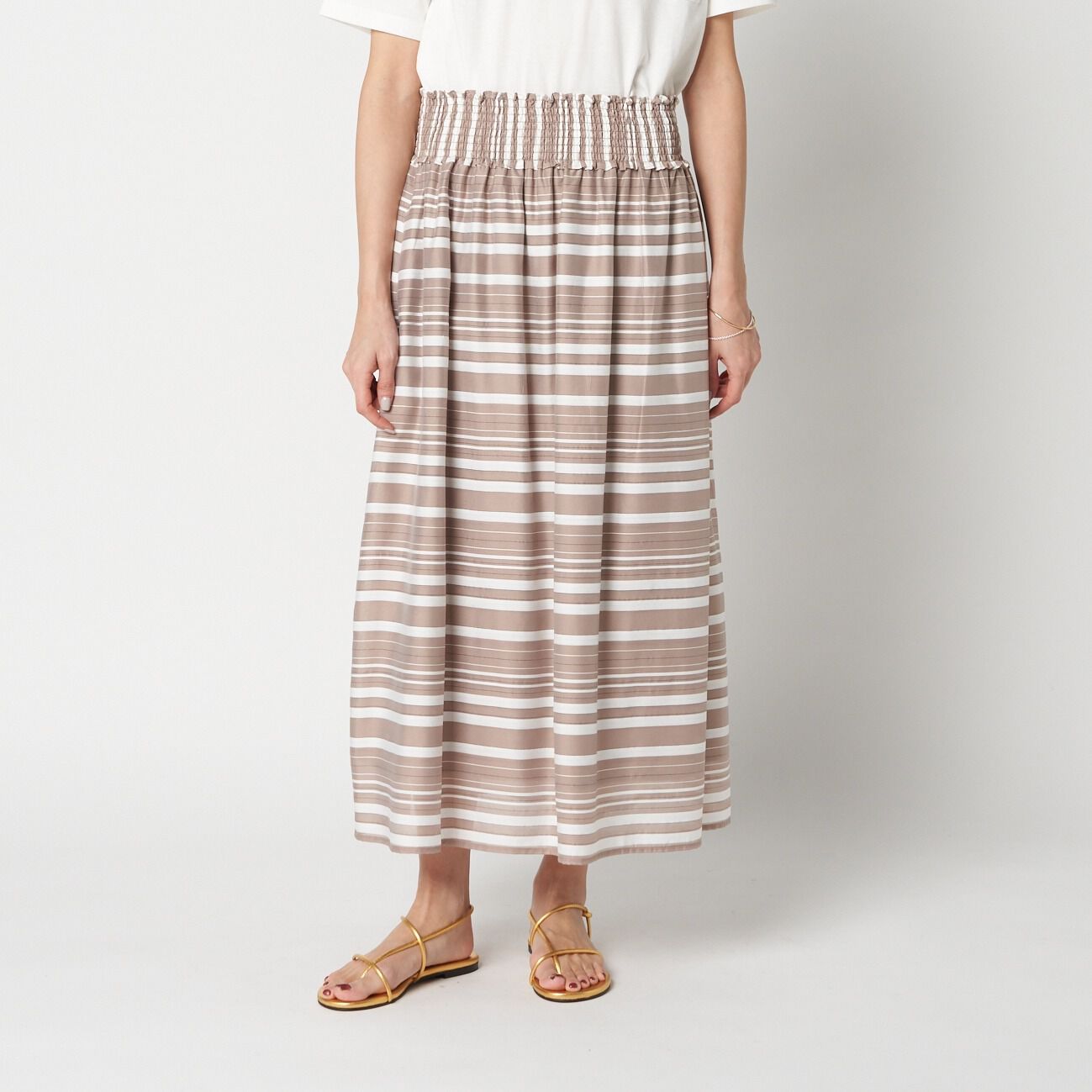 HELIOPOLE「HELIOPOLE SHEER STRIPE SKIRT」|スカート|