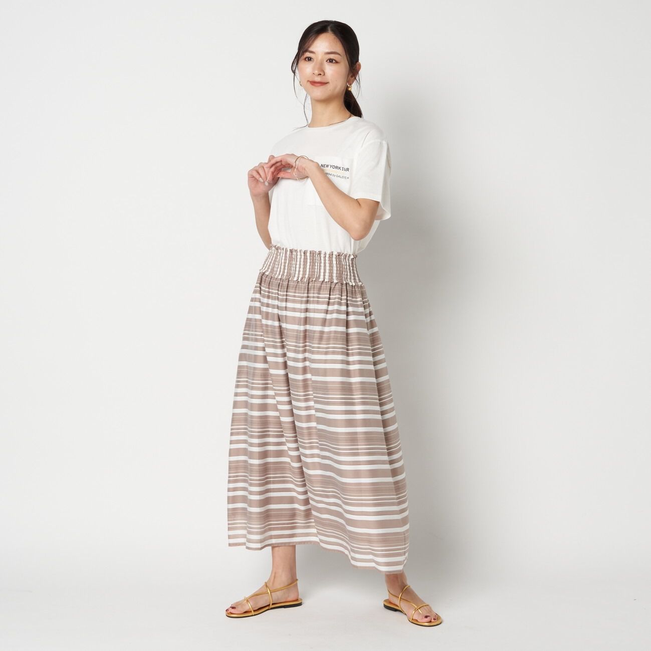 HELIOPOLE「HELIOPOLE SHEER STRIPE SKIRT」|スカート|
