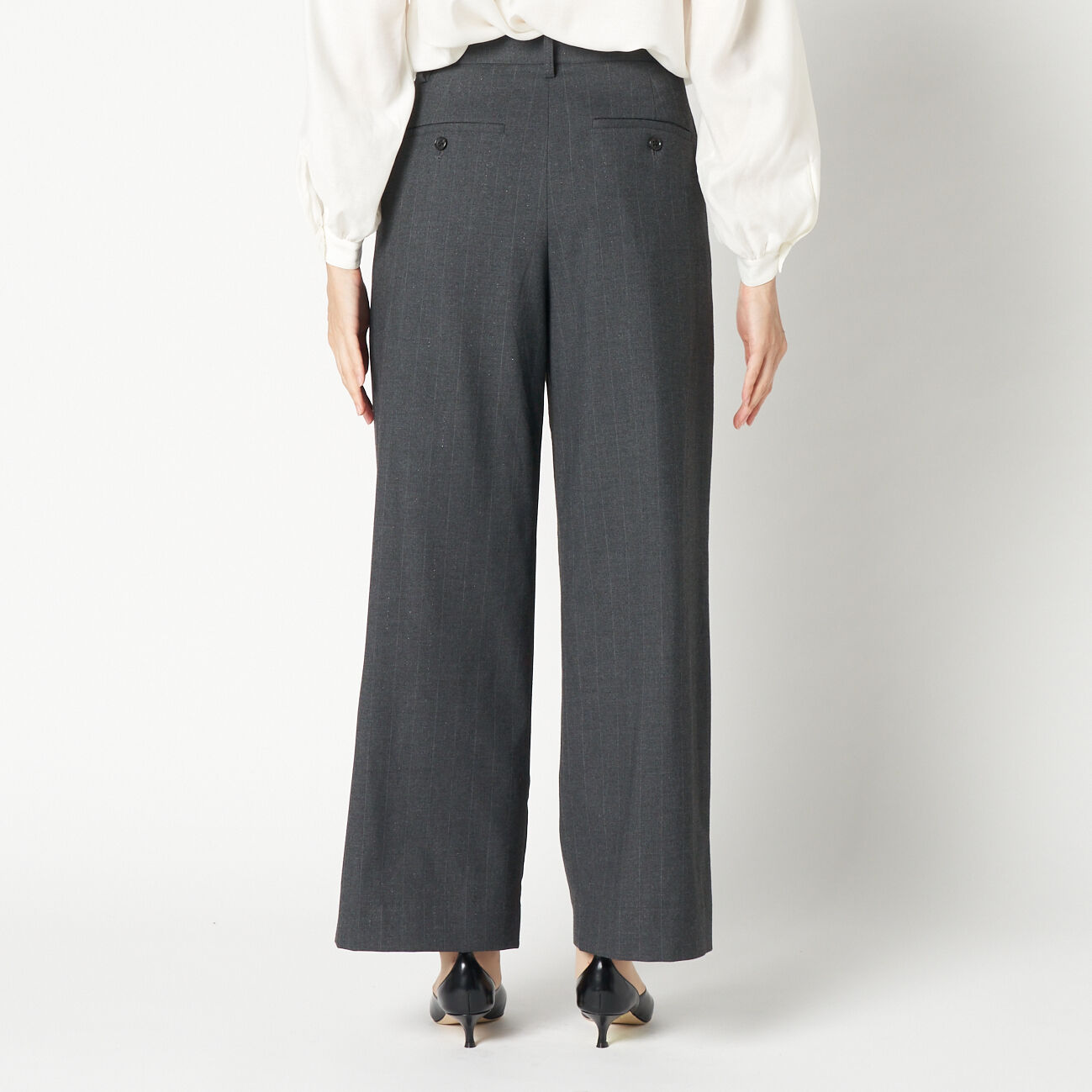 HELIOPOLE「HELIOPOLE GLITTER STRIPE STRAIGHT PANTS」|チノ|