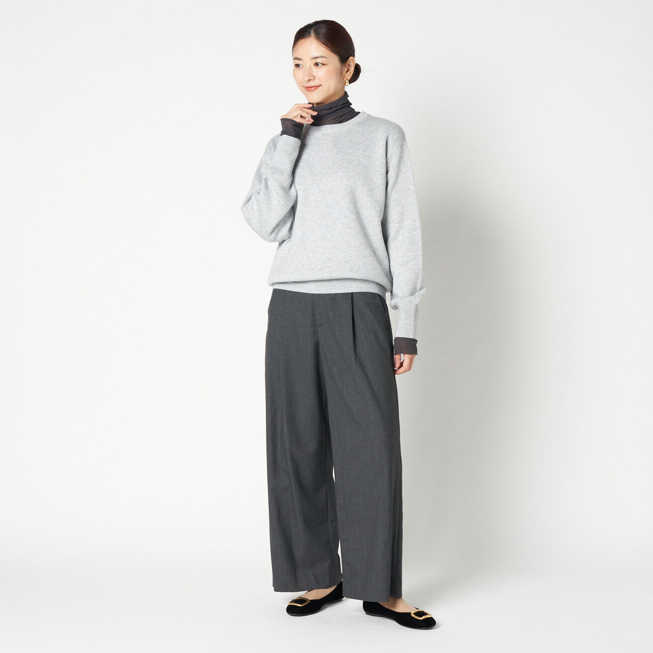 HELIOPOLE「HELIOPOLE GLITTER STRIPE STRAIGHT PANTS」|チノ|