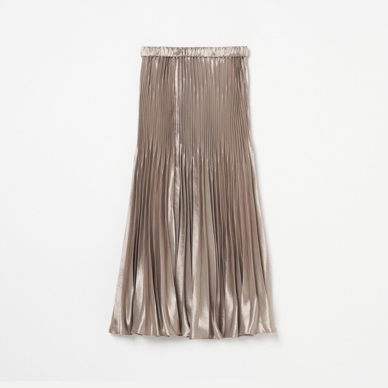 HELIOPOLE「HELIOPOLE SHINY TWILL PLEATED SKIRT」|スカート|ダークブラウン