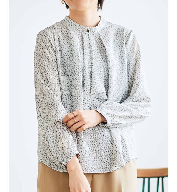 le.coeur blanc「幾何柄スカーフタイブラウス」|シャツ・ブラウス|