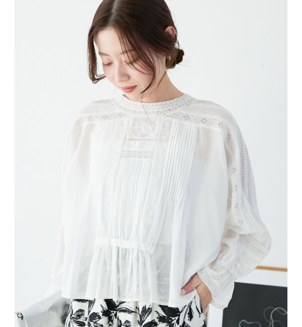  「《手洗い可能》Fanakaリバーレースブラウス」|シャツ・ブラウス|