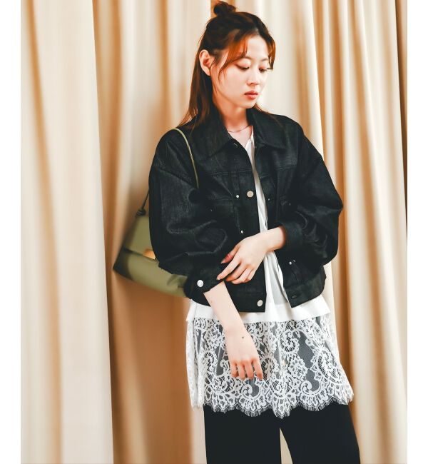  「レースヘムスキッパーブラウス」|シャツ・ブラウス|