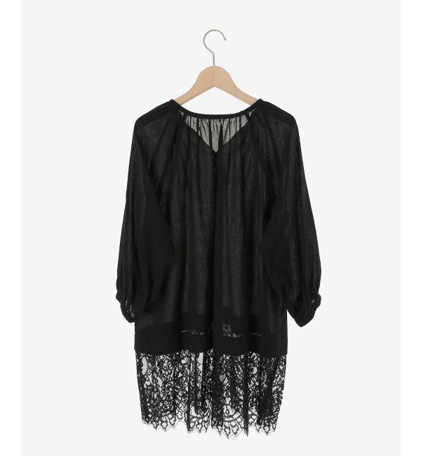  「レースヘムスキッパーブラウス」|シャツ・ブラウス|