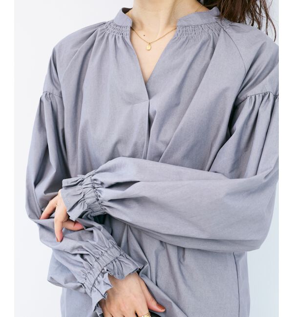  「シャーリングネックブラウス」|シャツ・ブラウス|