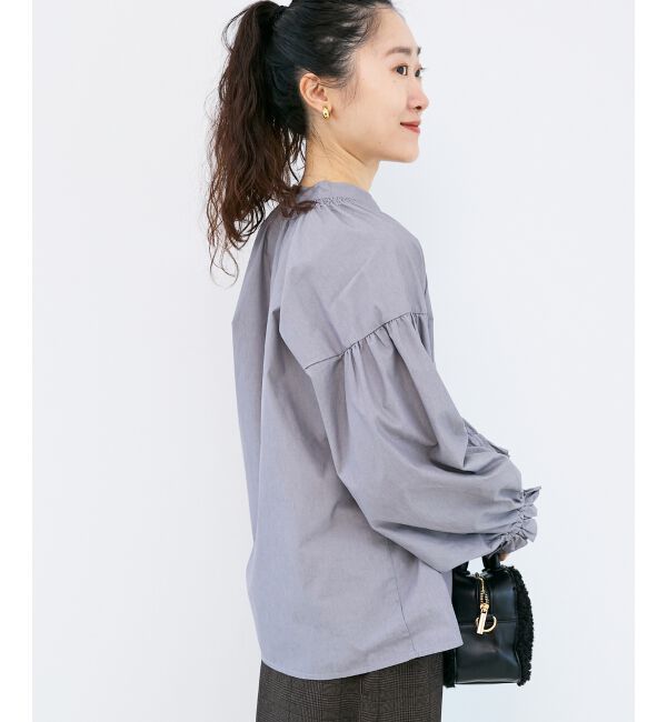  「シャーリングネックブラウス」|シャツ・ブラウス|