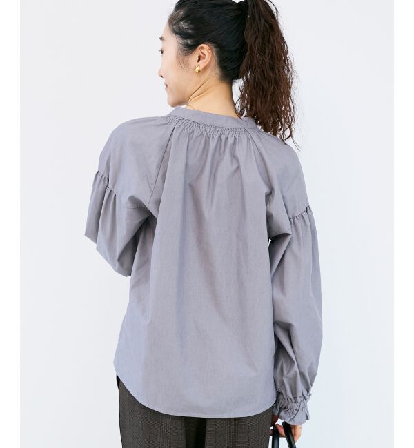  「シャーリングネックブラウス」|シャツ・ブラウス|