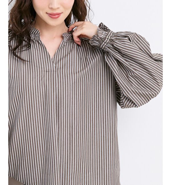  「シャーリングネックブラウス」|シャツ・ブラウス|