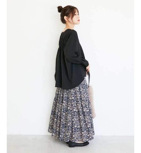  「《手洗い可能》エアータンブラーノーカラーブラウス」|シャツ・ブラウス|