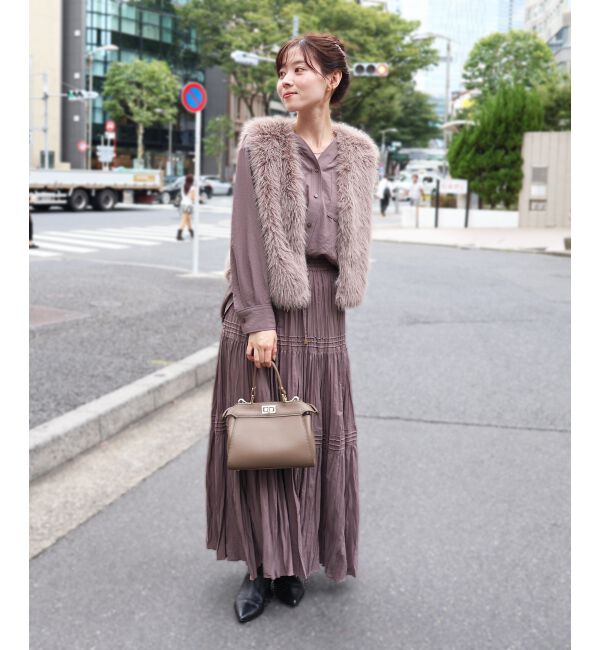  「《手洗い可能》エアータンブラーノーカラーブラウス」|シャツ・ブラウス|