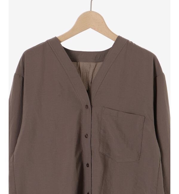  「《手洗い可能》エアータンブラーノーカラーブラウス」|シャツ・ブラウス|