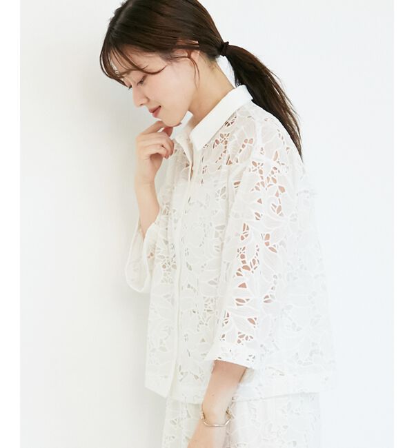  「モチーフレースシャツ」|シャツ・ブラウス|