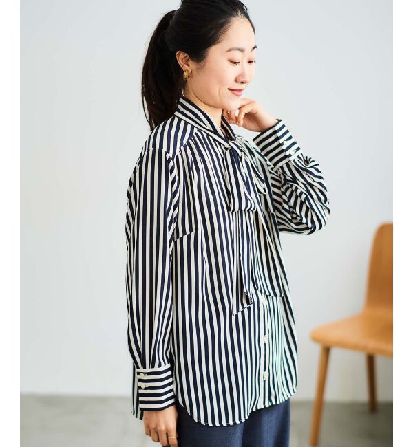  「ストライプボウタイブラウス」|シャツ・ブラウス|