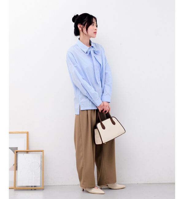  「《WEB限定アイテム》コットン2Wayボウタイブラウス」|シャツ・ブラウス|