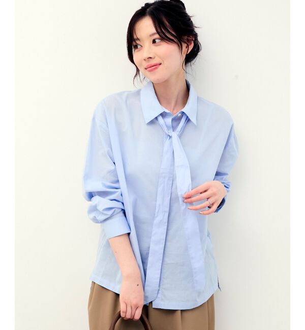  「《WEB限定アイテム》コットン2Wayボウタイブラウス」|シャツ・ブラウス|