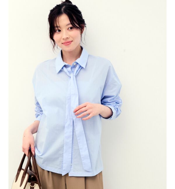  「《WEB限定アイテム》コットン2Wayボウタイブラウス」|シャツ・ブラウス|