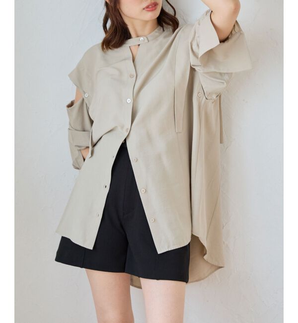 MAJESTICLEGON「2way肩あきレディシャツ」|シャツ・ブラウス|ベージュ