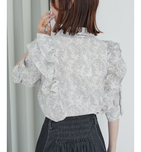 MAJESTICLEGON「バイカラーリボンタイフリルブラウス」|シャツ・ブラウス|