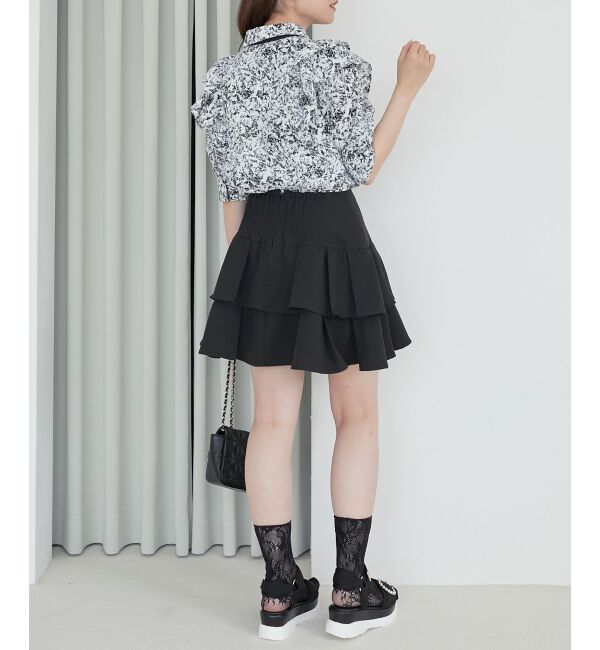 MAJESTICLEGON「バイカラーリボンタイフリルブラウス」|シャツ・ブラウス|