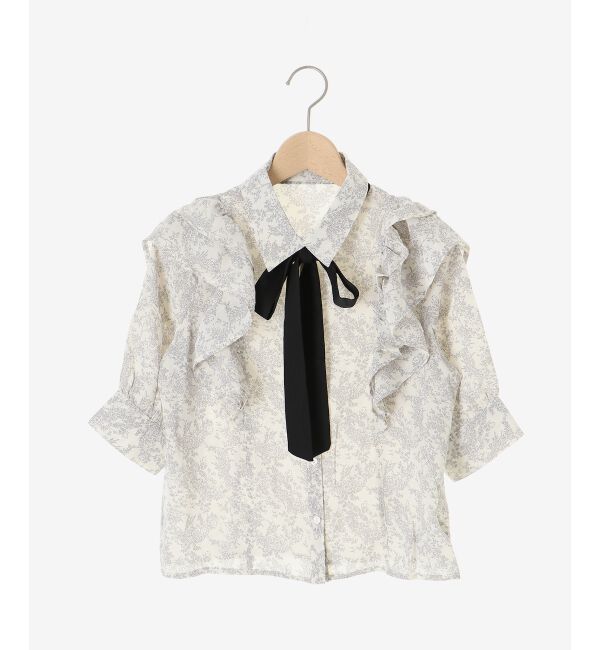 MAJESTICLEGON「バイカラーリボンタイフリルブラウス」|シャツ・ブラウス|