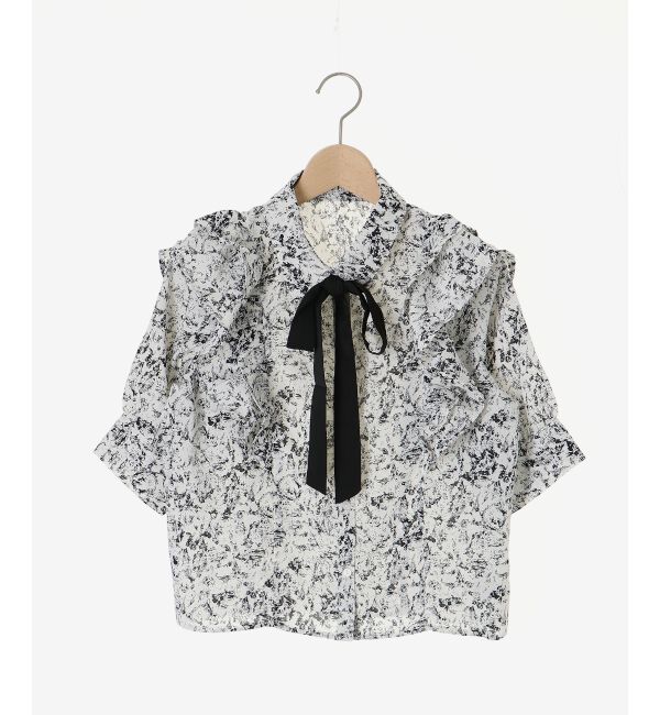 MAJESTICLEGON「バイカラーリボンタイフリルブラウス」|シャツ・ブラウス|