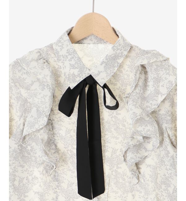 MAJESTICLEGON「バイカラーリボンタイフリルブラウス」|シャツ・ブラウス|