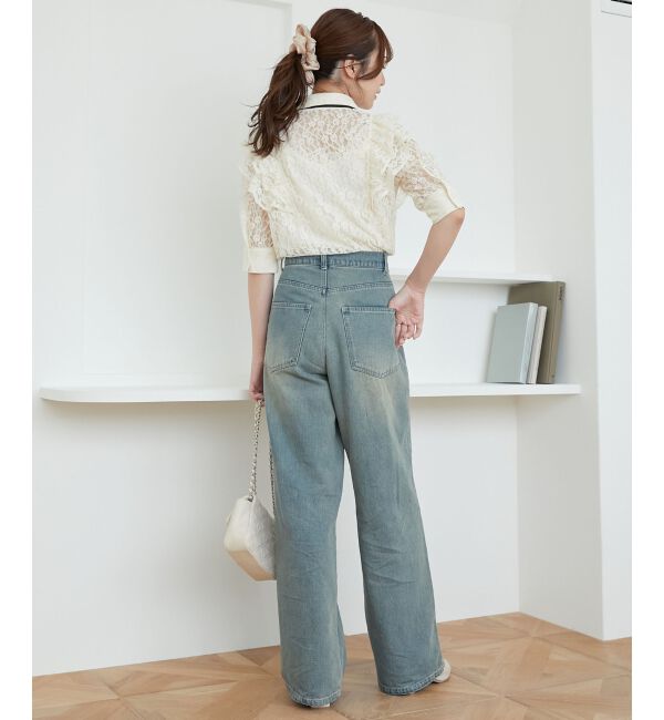 MAJESTICLEGON「バイカラーリボンタイフリルブラウス」|シャツ・ブラウス|