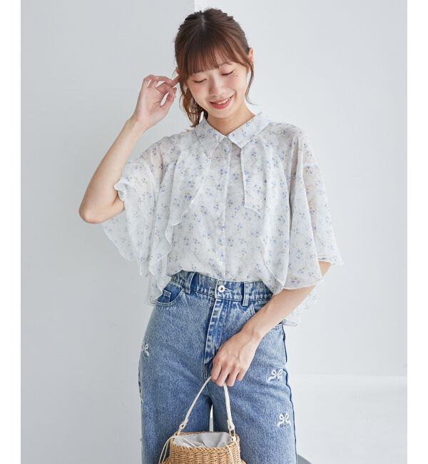  「シアーケープブラウス」|シャツ・ブラウス|