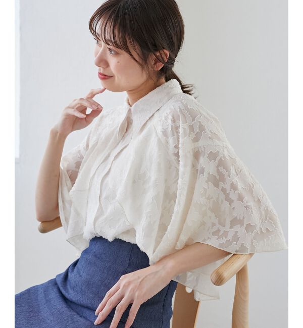  「シアーケープブラウス」|シャツ・ブラウス|