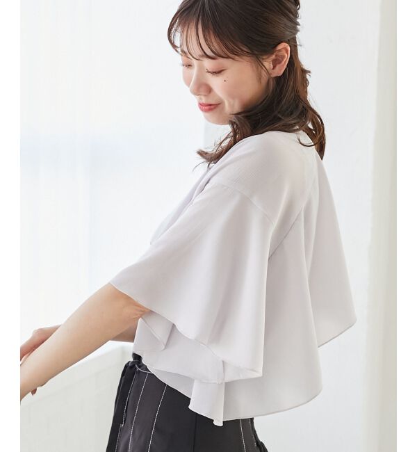  「シアーケープブラウス」|シャツ・ブラウス|