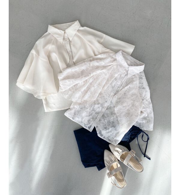  「シアーケープブラウス」|シャツ・ブラウス|