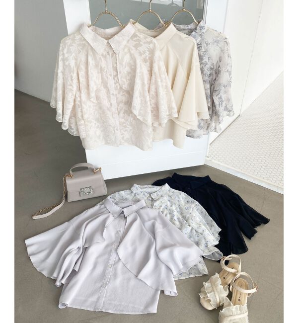  「シアーケープブラウス」|シャツ・ブラウス|