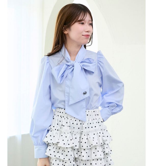  「バリエボウタイブラウス」|シャツ・ブラウス|ブルー