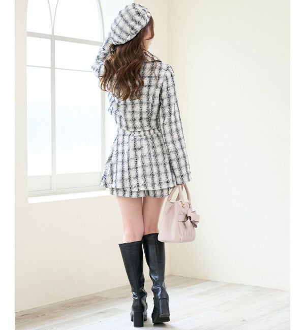  「レイヤードデザインツイードスカパン」|キュロット|