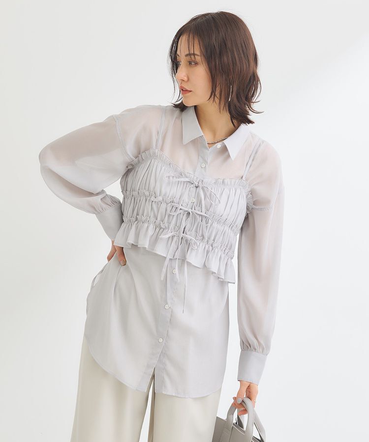 Green Parks「・ELENCARE DUE シアービスチェ付シャツ」|シャツ・ブラウス|