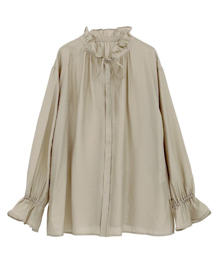 Green Parks「フリルカラーリボンブラウス」|シャツ・ブラウス|